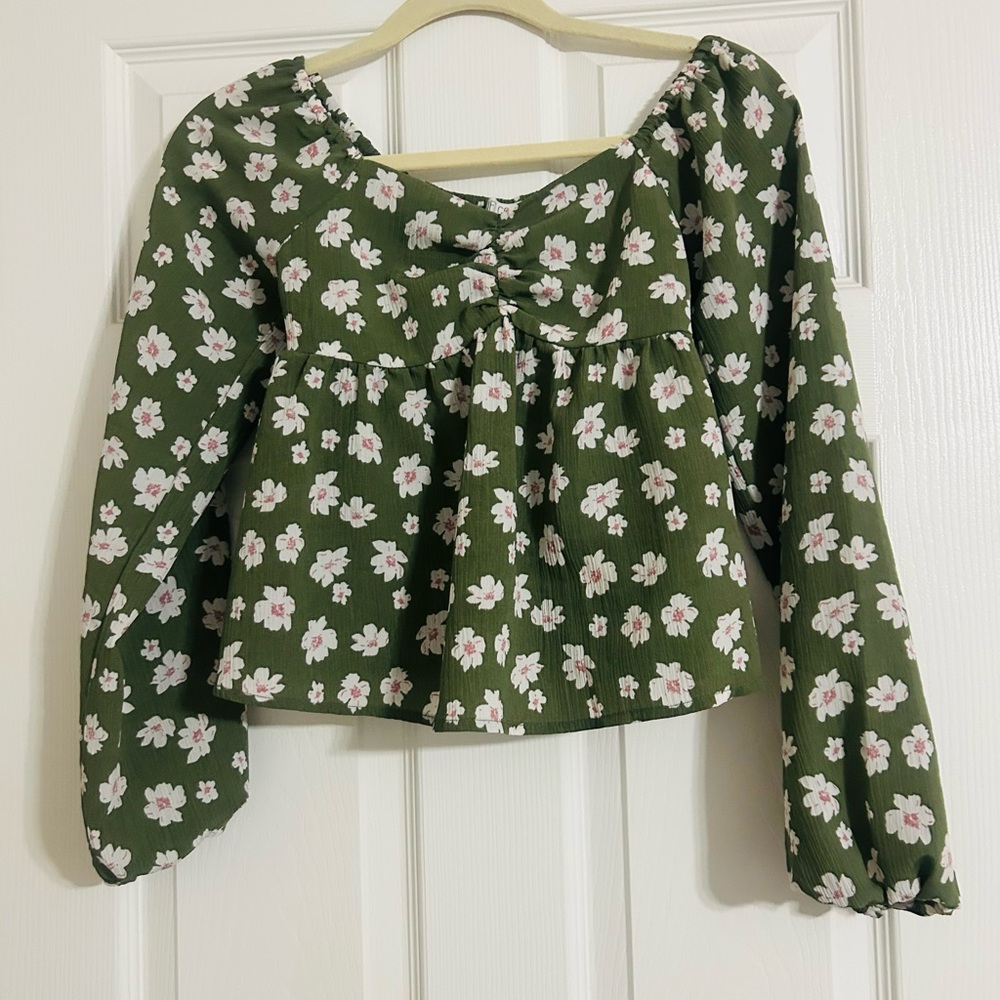 Floral Green Women's Top